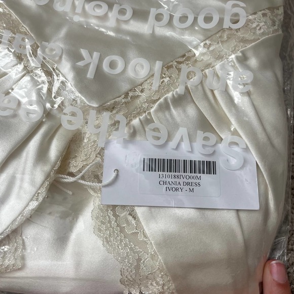 Reformation Chania Silk Dress Ivory NWT - Picture 4 of 10